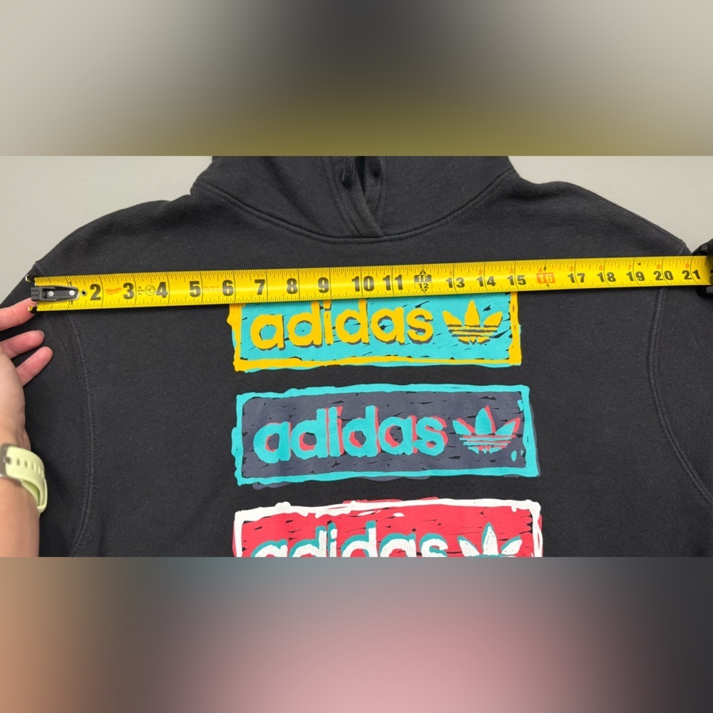 Adidas Black Hoodie with Colorful Logo Unisex - Picture 10 of 13